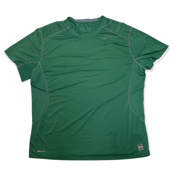 nike pro combat green shirt
